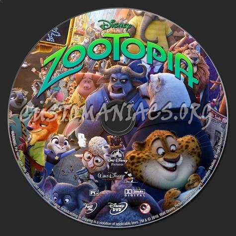 Zootopia dvd label