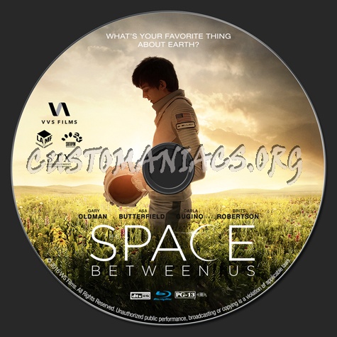 The Space Between Us blu-ray label