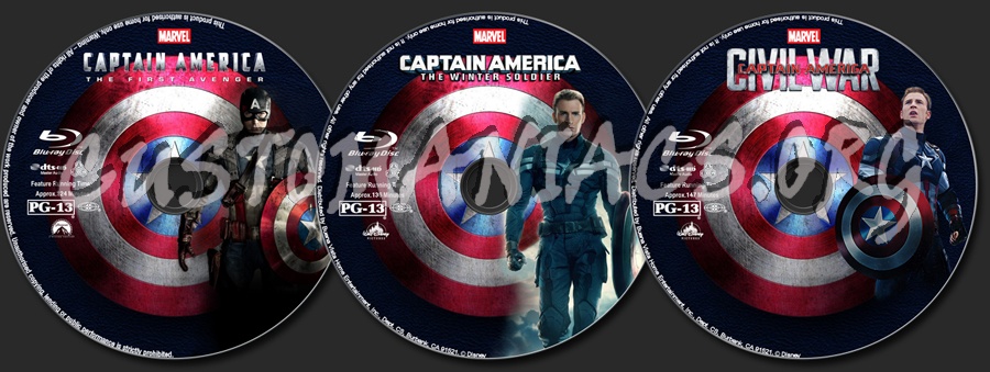 Captain America Collection (2D+3D) blu-ray label