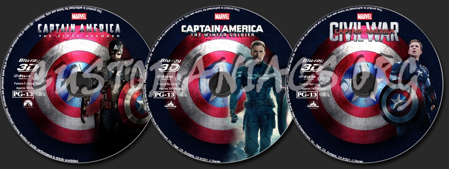 Captain America Collection (2D+3D) blu-ray label