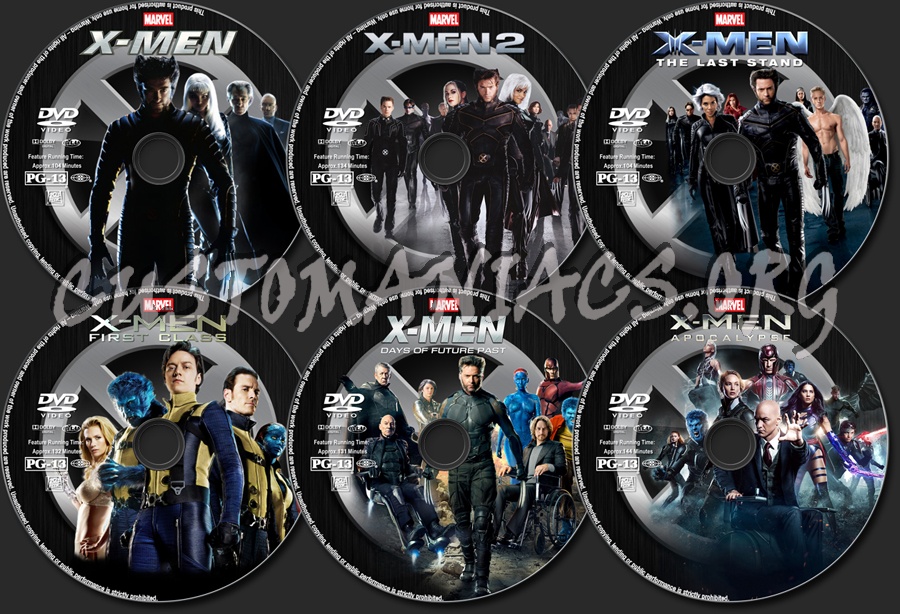 X-Men Collection dvd label