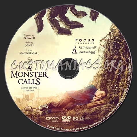 A Monster Calls dvd label