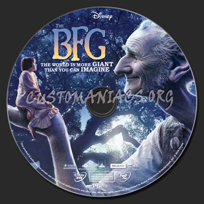 The BFG (Big Friendly Giant) 2016 dvd label