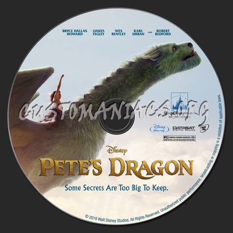 Pete's Dragon (2D & 3D) (2016) blu-ray label