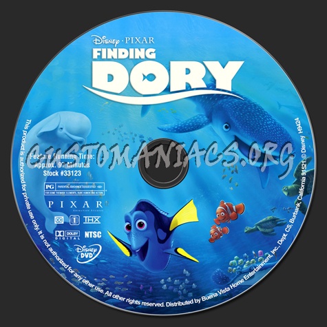 Finding Dory dvd label