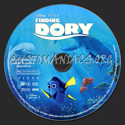 Finding Dory blu-ray label