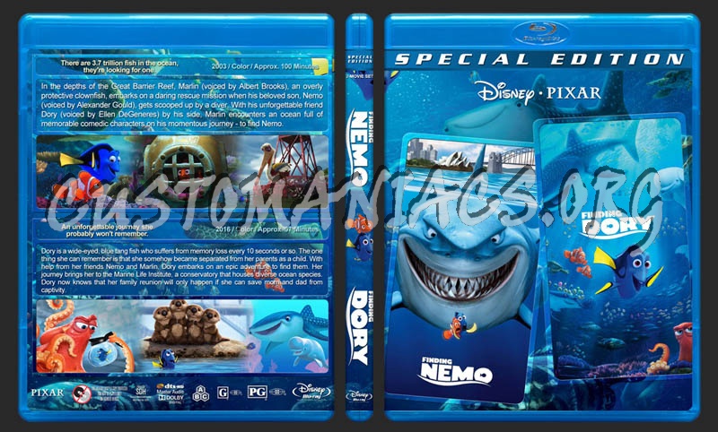 Finding Nemo / Finding Dory Double Feature blu-ray cover