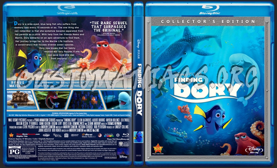 Finding Dory blu-ray cover