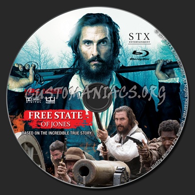 Free State of Jones (2016) Blu-Ray Label blu-ray label