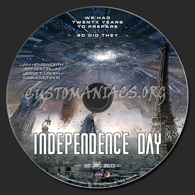 Independence Day Resurgence dvd label