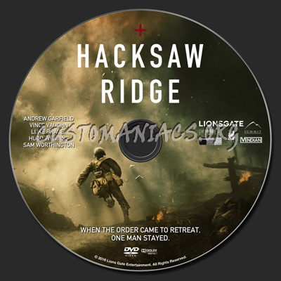 Hacksaw Ridge dvd label