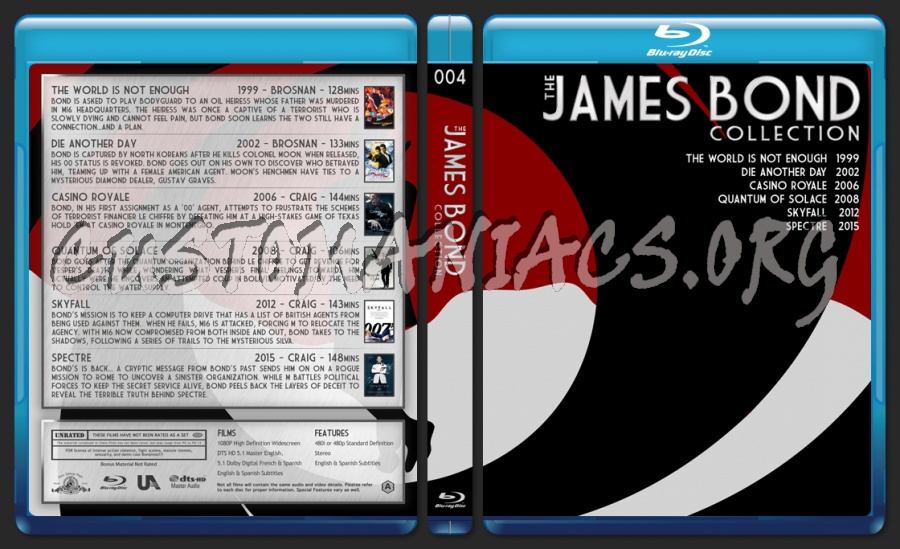 The James Bond Collection blu-ray cover