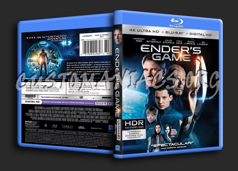 Ender's Game 4K blu-ray cover