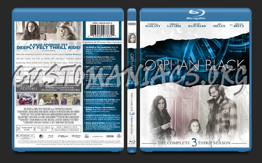 Orphan Black Season 3 blu-ray cover