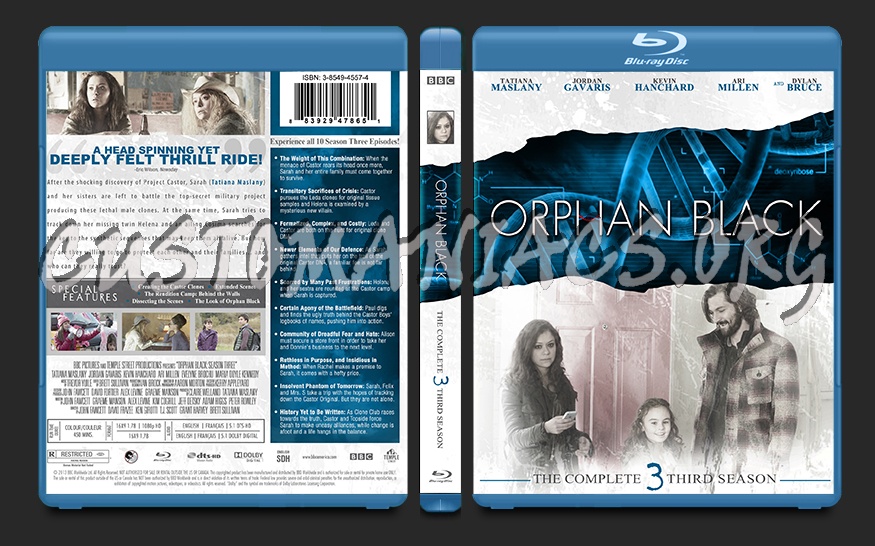 Orphan Black Season 3 blu-ray cover