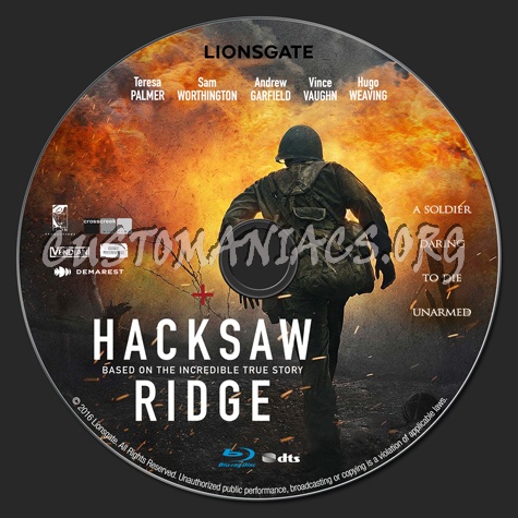 Hacksaw Ridge blu-ray label