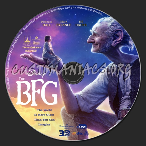 The BFG (Big Friendly Giant) 2016 2D & 3D blu-ray label