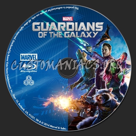 Guardians of the Galaxy BD blu-ray label