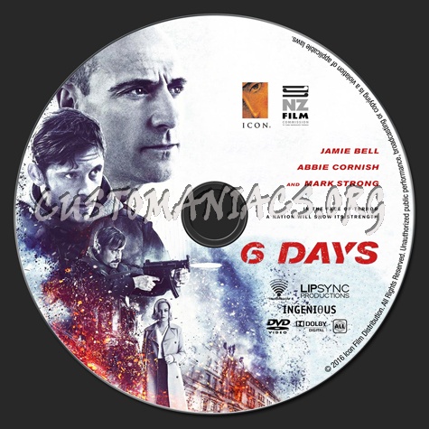 6 Days dvd label