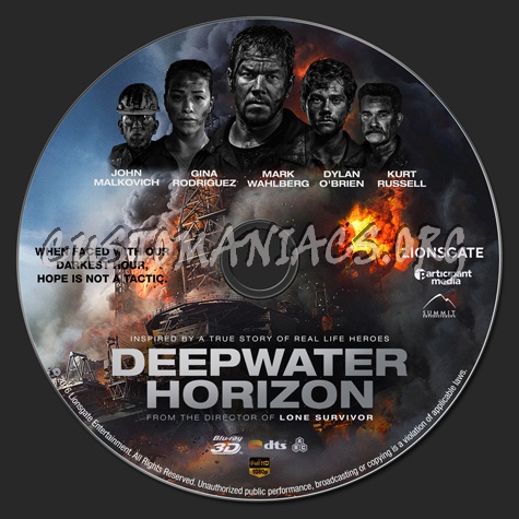 Deepwater Horizon (2D & 3D) blu-ray label