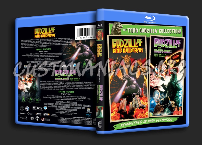 Godzilla vs King Ghidorah and Godzilla and Mothra the Battle for Earth blu-ray cover