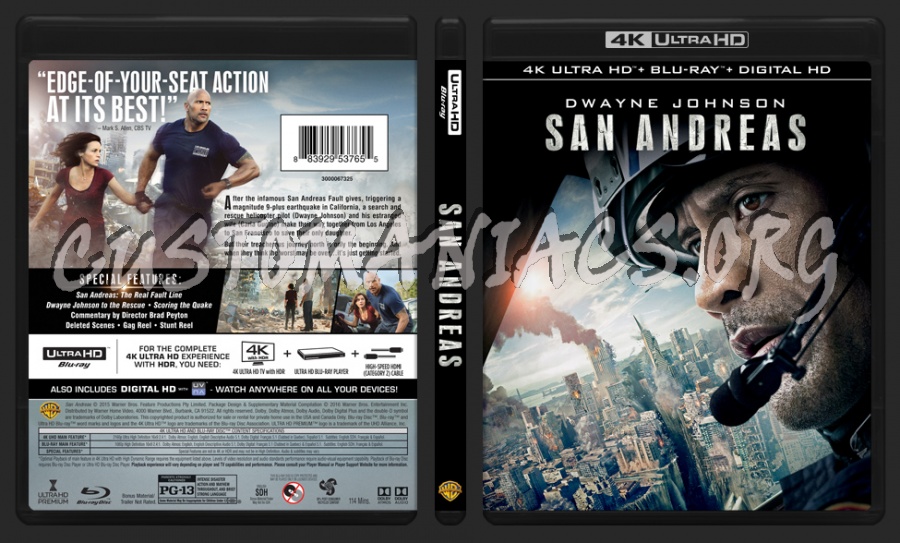 San Andreas 4K blu-ray cover