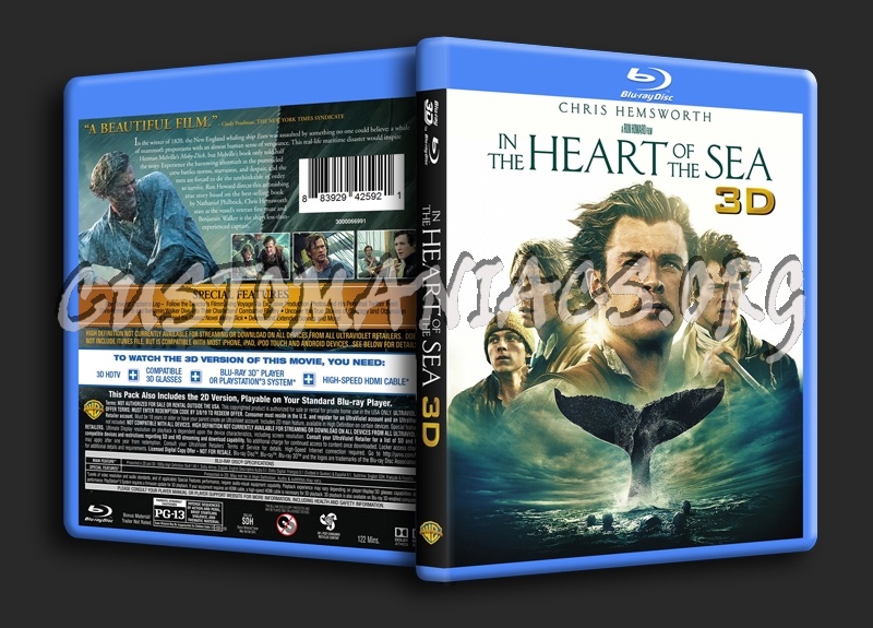 In The Heart Of The Sea 3D blu-ray cover