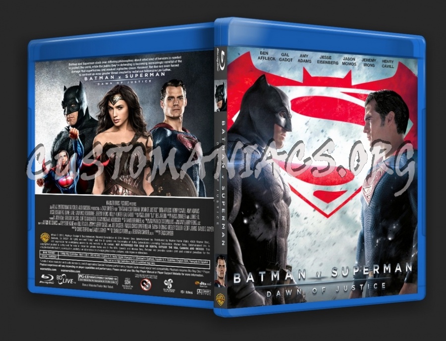 Batman V Superman Dawn of Justice blu-ray cover