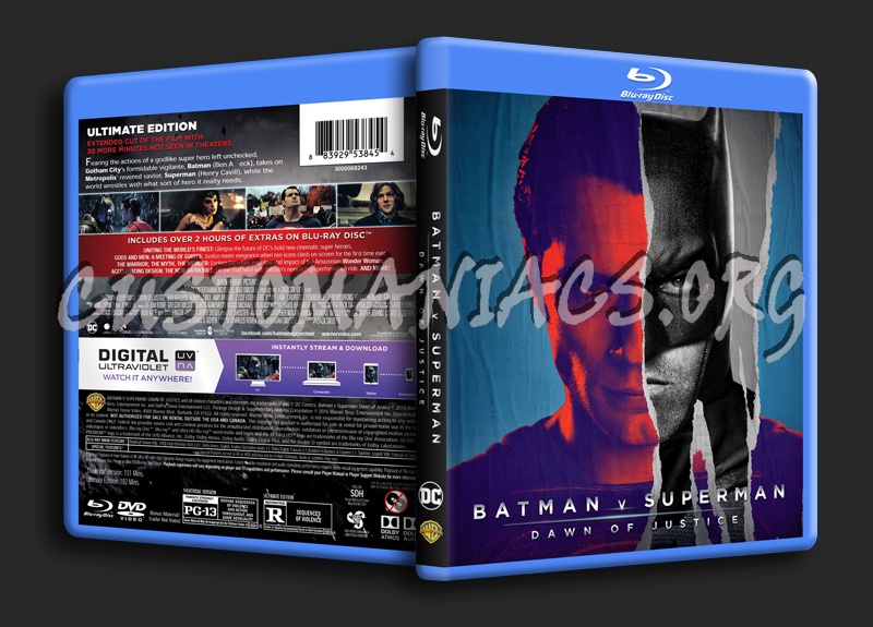 Batman v Superman Dawn of Justice blu-ray cover