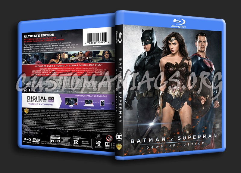 Batman v Superman Dawn of Justice blu-ray cover