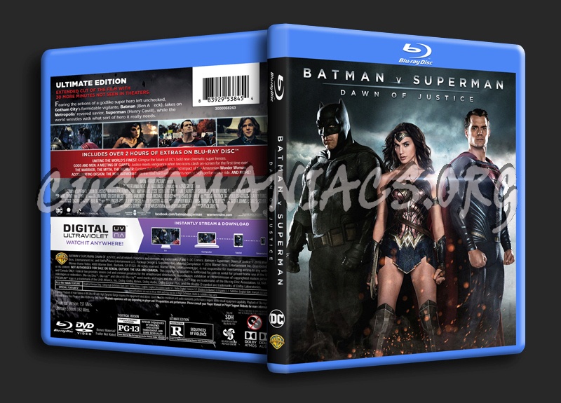 Batman v Superman Dawn of Justice blu-ray cover