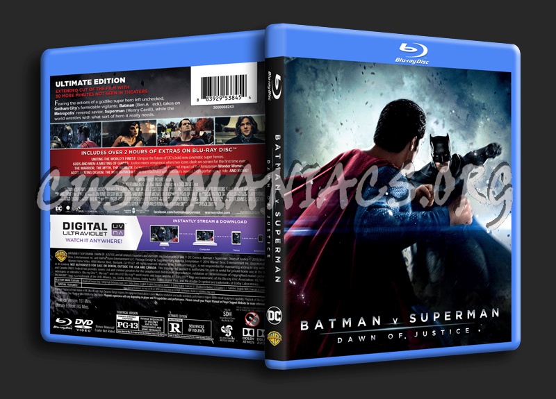 Batman v Superman Dawn of Justice blu-ray cover