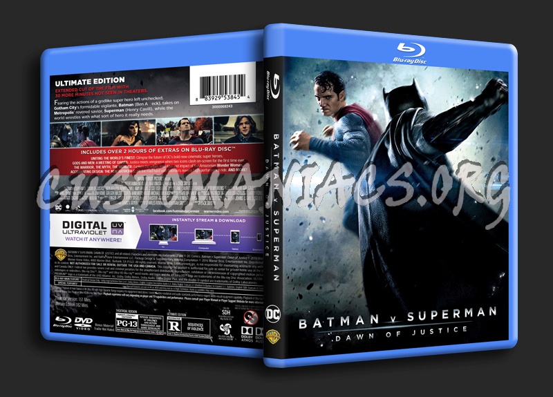 Batman v Superman Dawn of Justice blu-ray cover