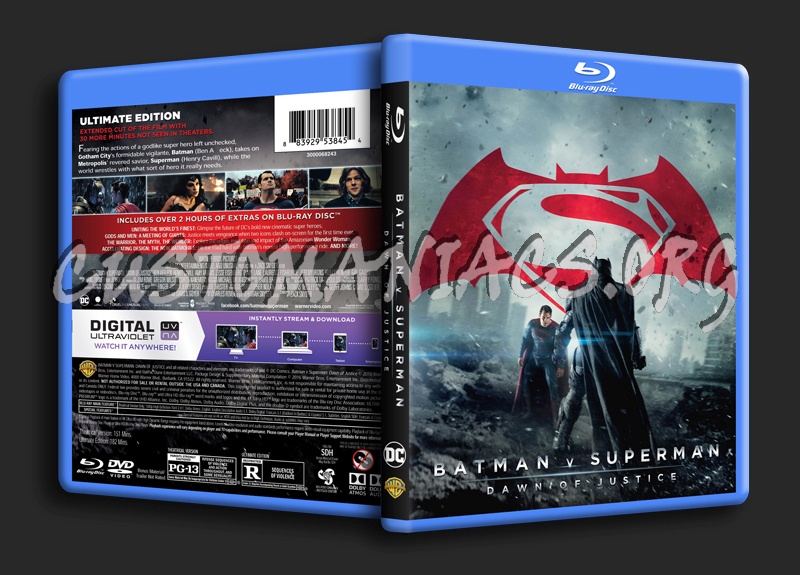 Batman v Superman Dawn of Justice blu-ray cover