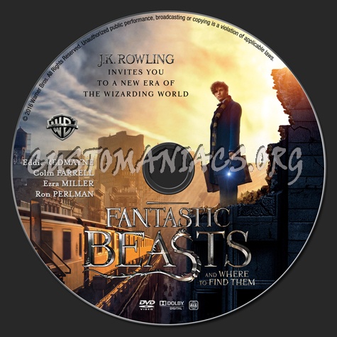 Fantastic Beasts and Where to Find Them dvd label