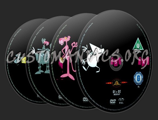 Pink Panther Cartoon Collection Discs 1 - 4 dvd label