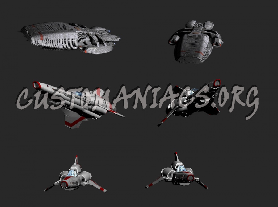 Battlestar Galactica (New Version) Rendered Ships & Cylons 