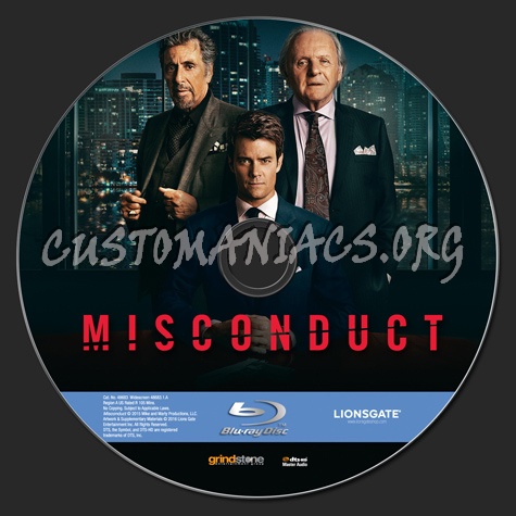 Misconduct blu-ray label