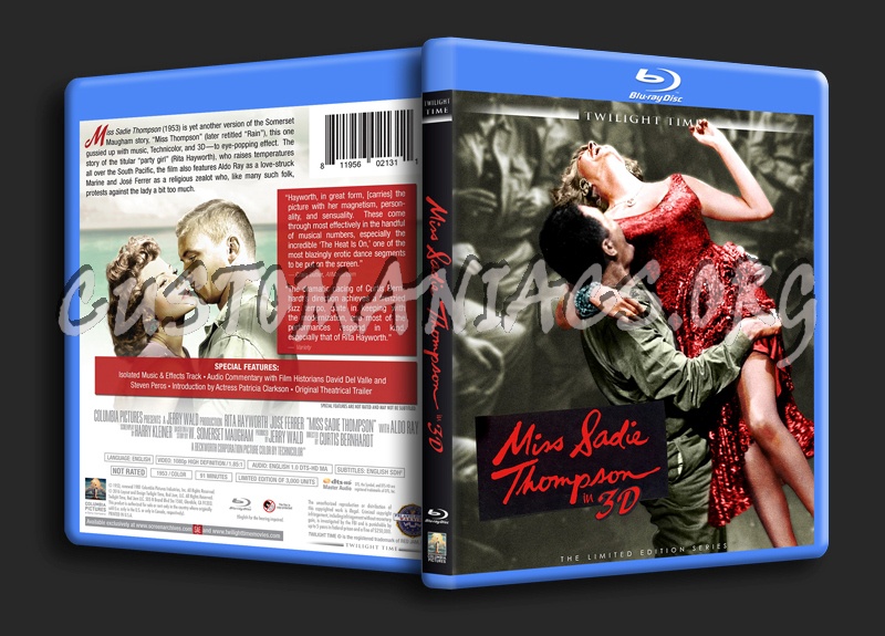 Miss Sadie Thompson in 3D blu-ray cover