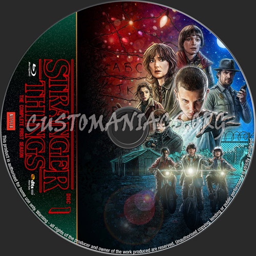 Stranger Things Season 1 blu-ray label