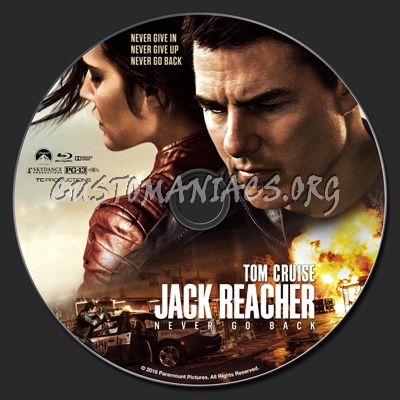 Jack Reacher: Never Go Back (aka Jack Reacher 2) blu-ray label