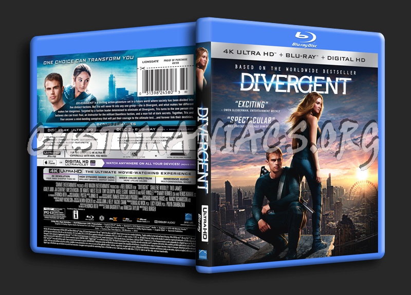 Divergent 4K blu-ray cover
