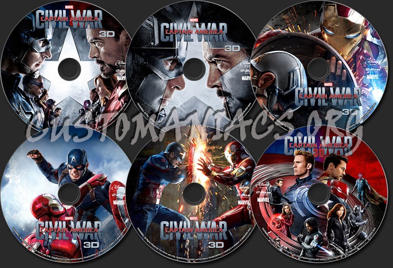 Captain America: Civil War (3D) blu-ray label