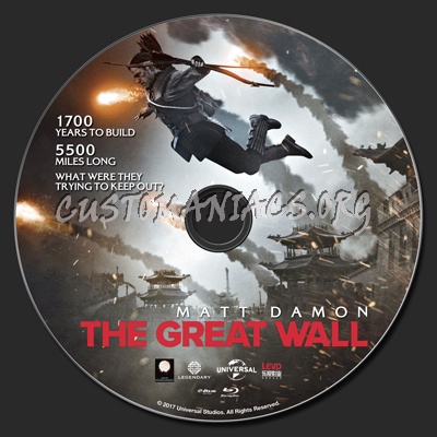 The Great Wall blu-ray label
