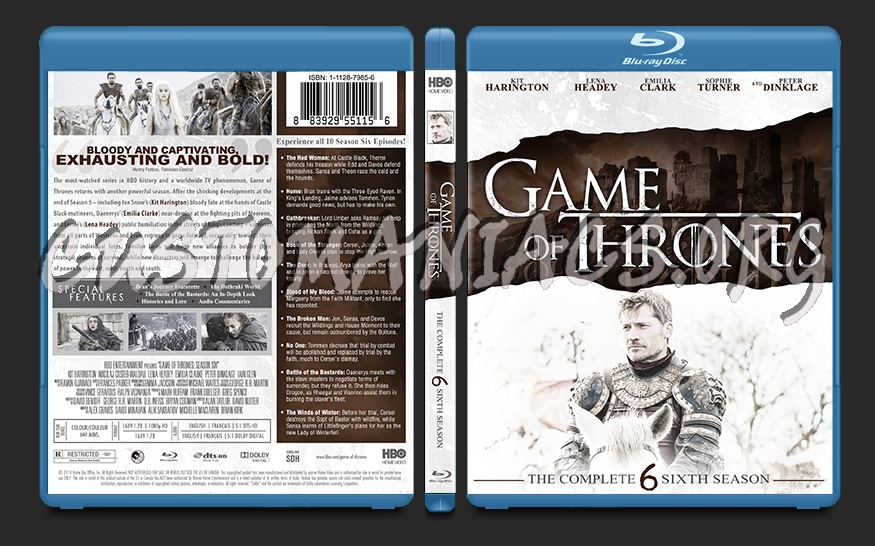 Game of Thrones Season 6 blu-ray cover