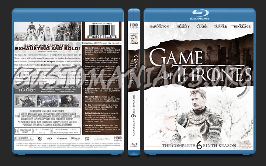 Game of Thrones Season 6 blu-ray cover