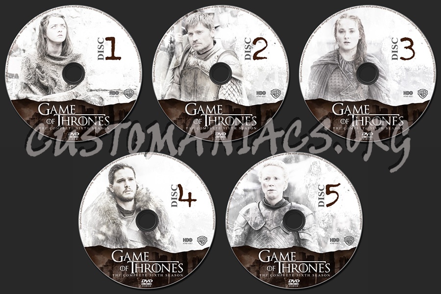 Game of Thrones Season 6 dvd label