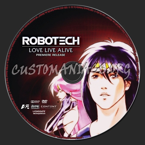 Robotech Love Live Alive dvd label