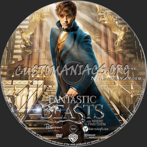 Fantastic Beasts And Where To Find Them dvd label