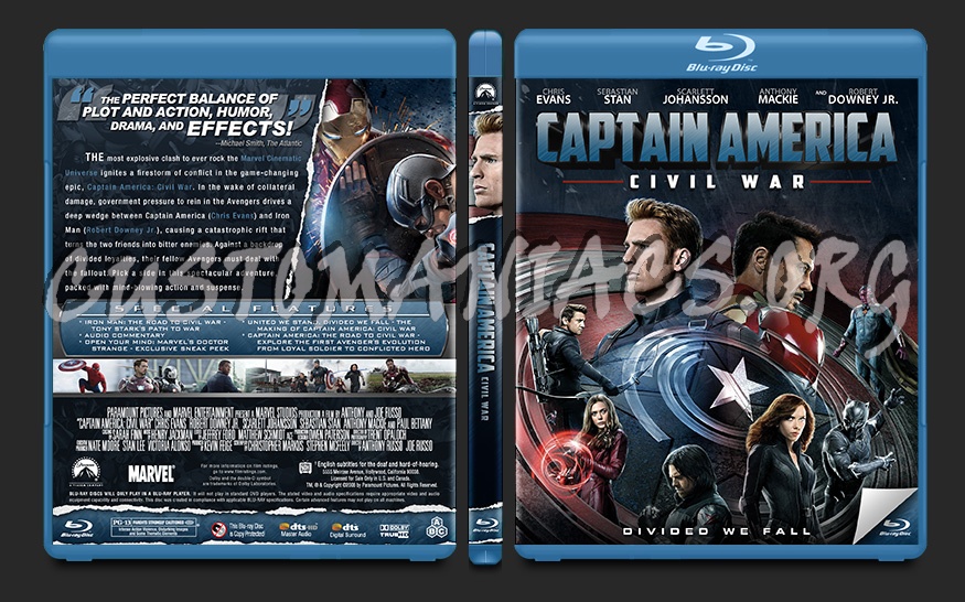 Captain America: Civil War blu-ray cover